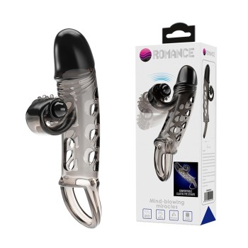 Przejdź do produktu ROMANCE   Penis sleeve,  TPE material,vibration, battery LR41*3, Black
