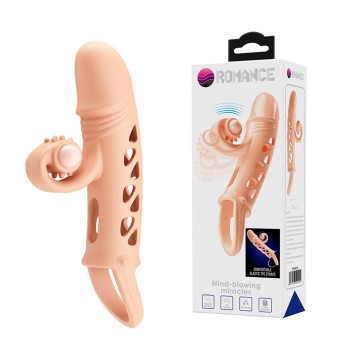 Przejdź do produktu ROMANCE   Penis sleeve,  TPE material,vibration, battery LR41*3, Flesh