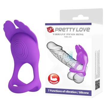 Przejdź do produktu PRETTY LOVE   VIBRANT PENIS RING SILAS Black, 7 vibration functions