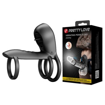Przejdź do produktu PRETTY LOVE   VIBRATING PENIS SLING Jammy, 12 vibration functions 12 licking settings Memory function